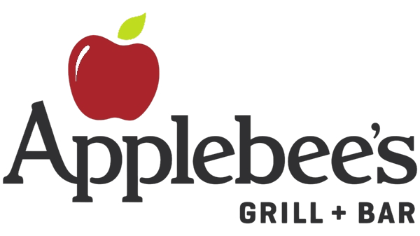 Logotipo de Applebee's Grill and Bar con una manzana roja de hoja verde.