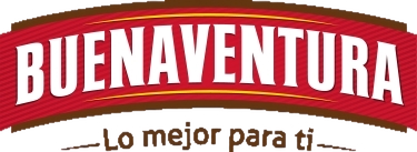 Logotipo oficial de Buenaventura con el eslogan Lo mejor para ti sobre fondo rojo y café.