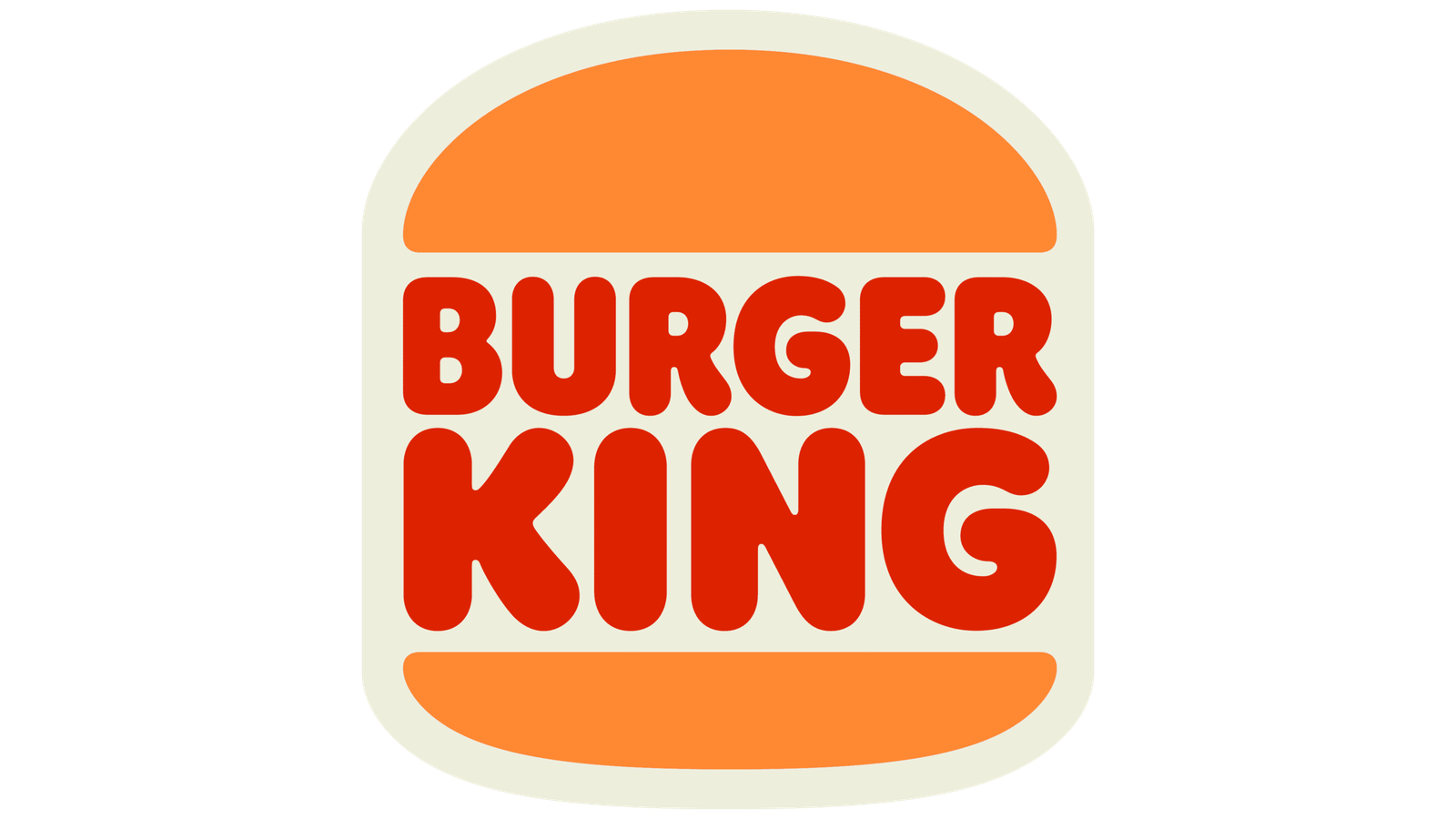 Logotipo oficial de Burger King con letras rojas entre dos panes de hamburguesa color naranja.