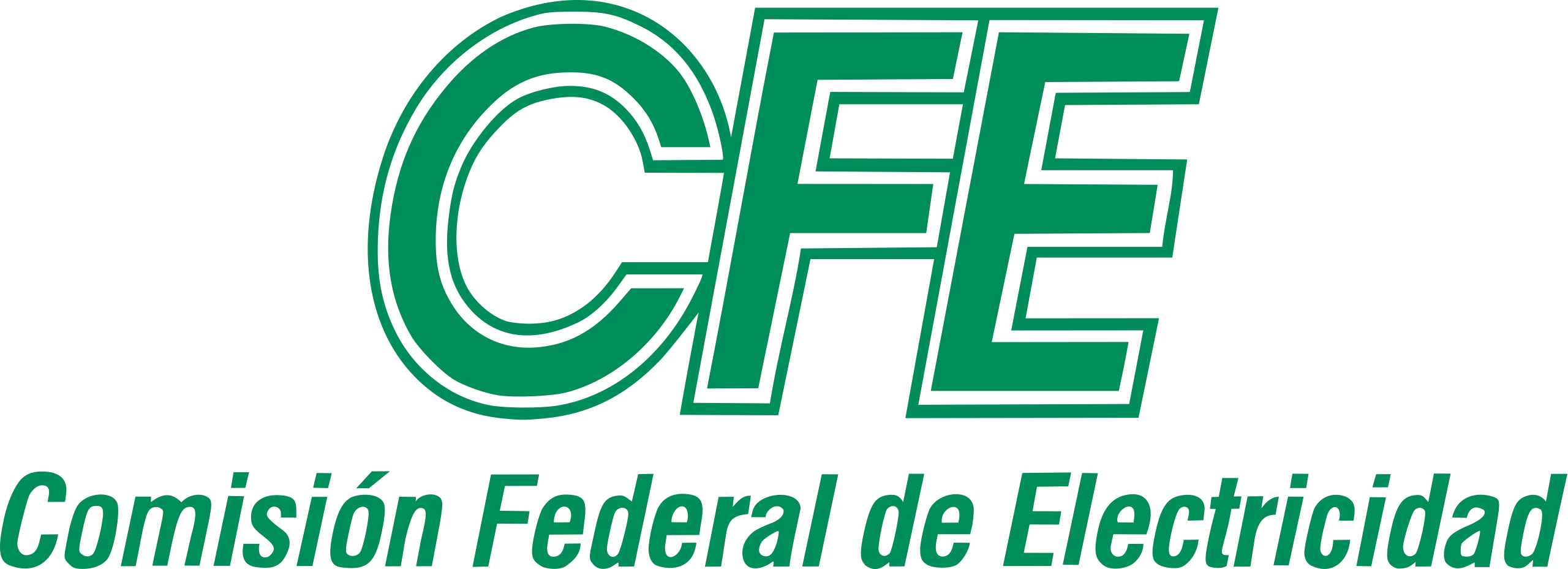 Logotipo en color verde de la Comisión Federal de Electricidad CFE.
