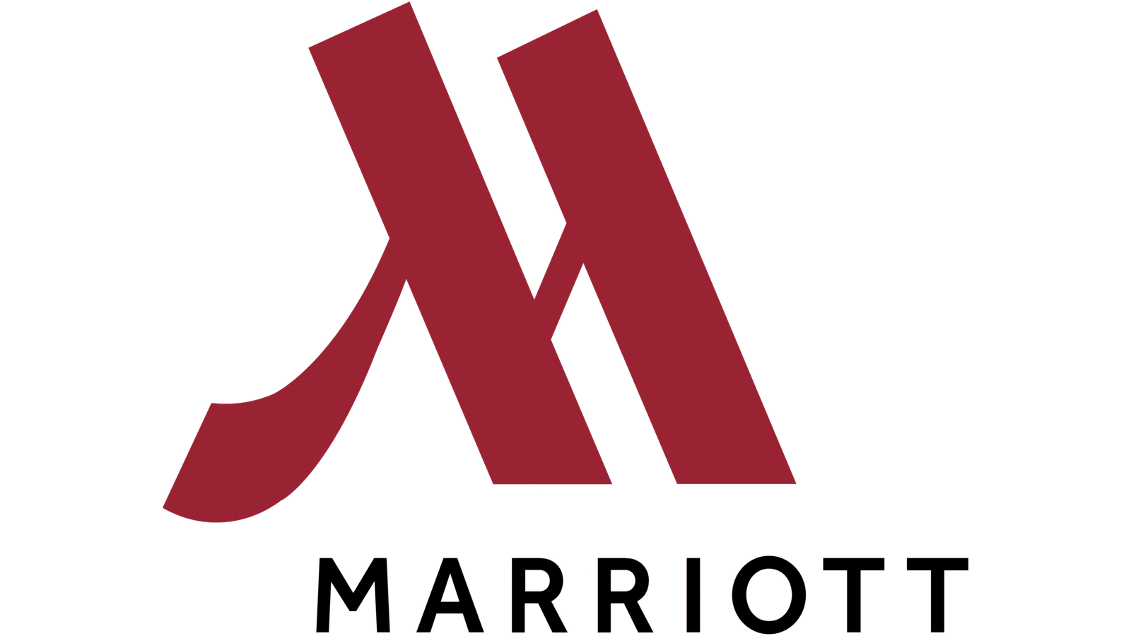 Logotipo de Marriott Hoteles con la letra M estilizada en color rojo.
